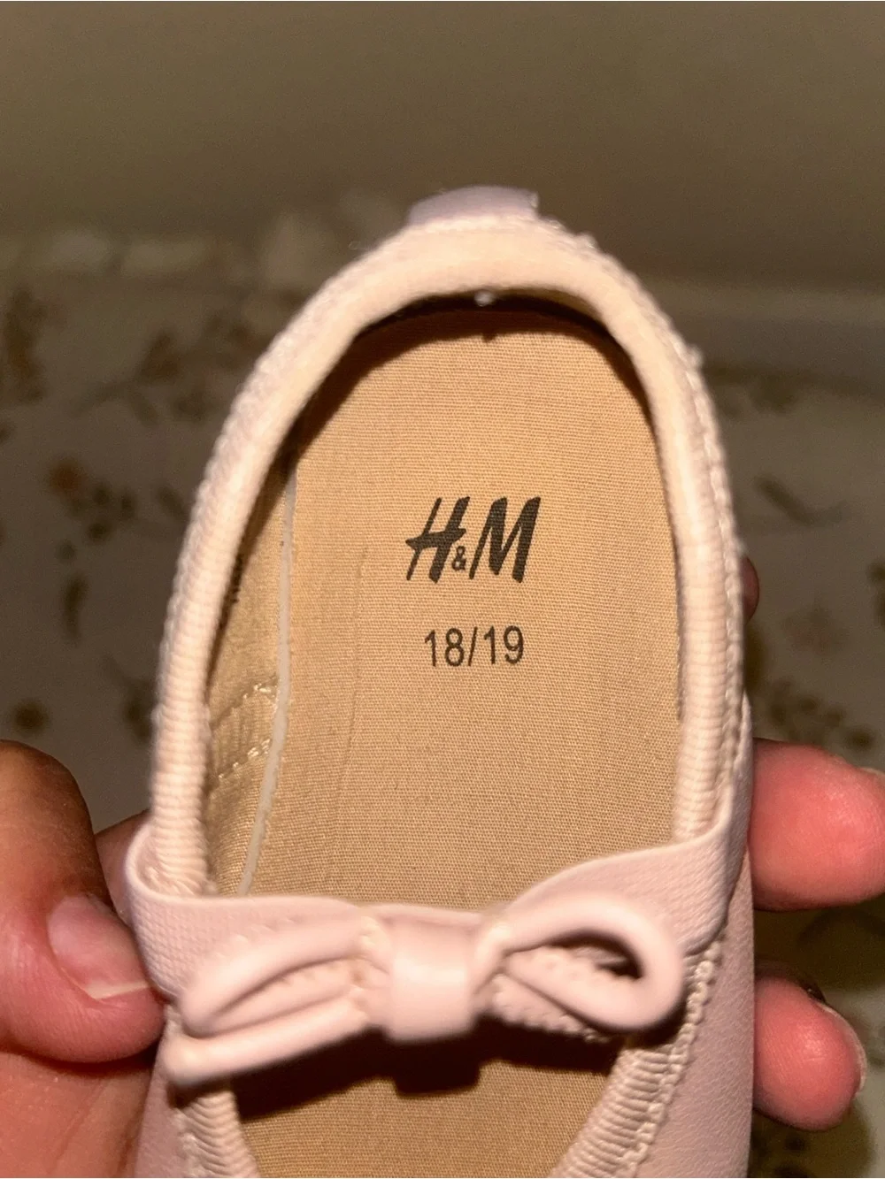 H&M Light Pink Baby Ballet Shoes with Bow